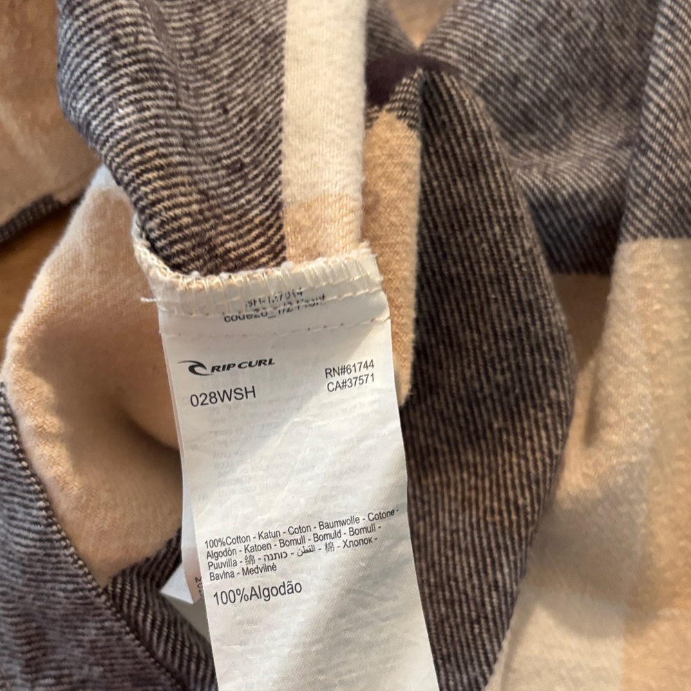 Rip Curl Cream And Black Plaid Womens Shirt - image 5